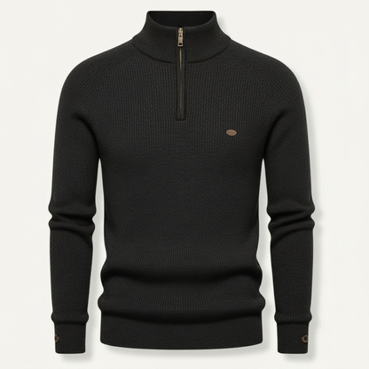 Men's Half Zip Jumper | Slim Fit Knitwear with Stand Collar