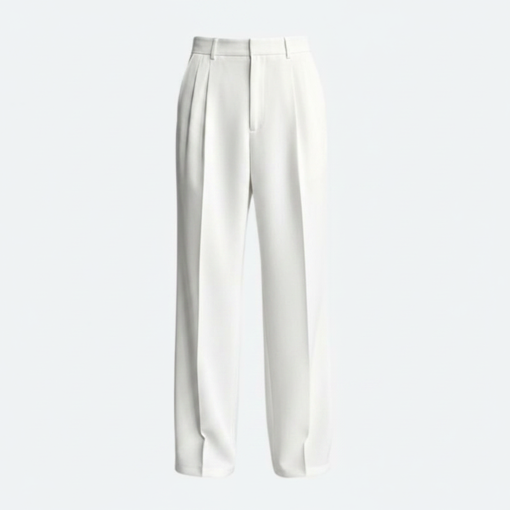 Men's Pleated Straight Fit Trousers | Formal Pants