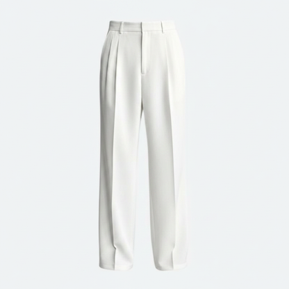 Men's Pleated Straight Fit Trousers | Formal Pants