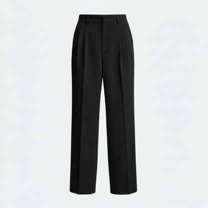 Men's Pleated Straight Fit Trousers | Formal Pants