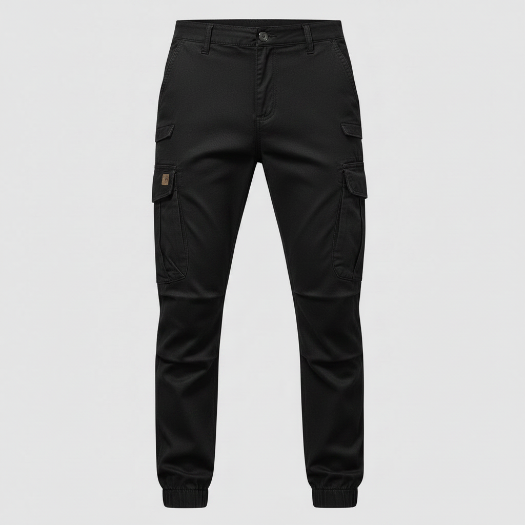 Men's Tactical Cargo Pants | Multi-Pocket Black Cargo Trousers