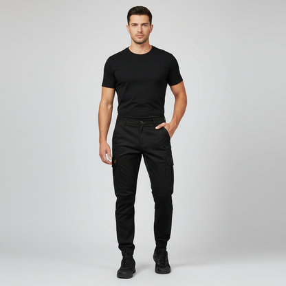 Men's Tactical Cargo Pants | Multi-Pocket Black Cargo Trousers