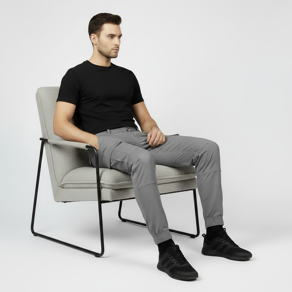 Men's Tactical Cargo Pants | Multi-Pocket Black Cargo Trousers