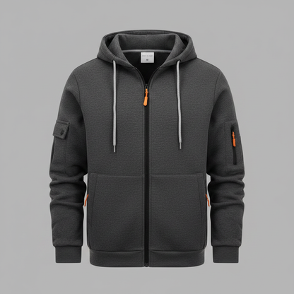 Men's Utility Zip-Up Hoodie | Casual Sweatshirt with Pockets
