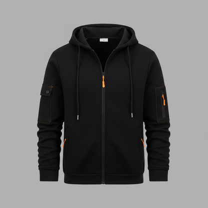 Men's Utility Zip-Up Hoodie | Casual Sweatshirt with Pockets