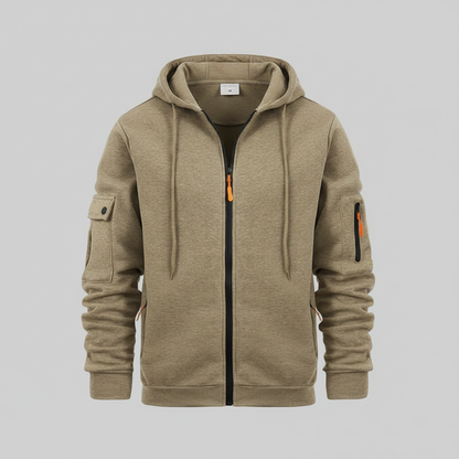 Men's Utility Zip-Up Hoodie | Casual Sweatshirt with Pockets