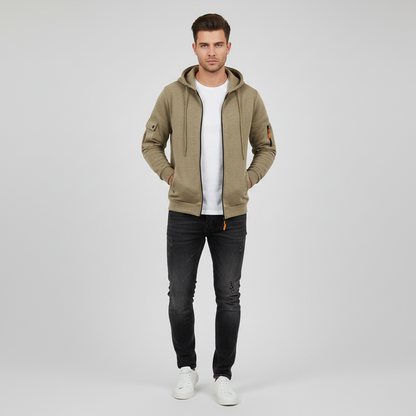 Men's Utility Zip-Up Hoodie | Casual Sweatshirt with Pockets