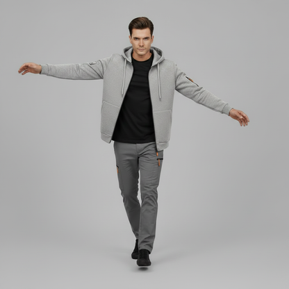 Men's Utility Zip-Up Hoodie | Casual Sweatshirt with Pockets