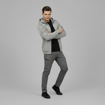 Men's Utility Zip-Up Hoodie | Casual Sweatshirt with Pockets