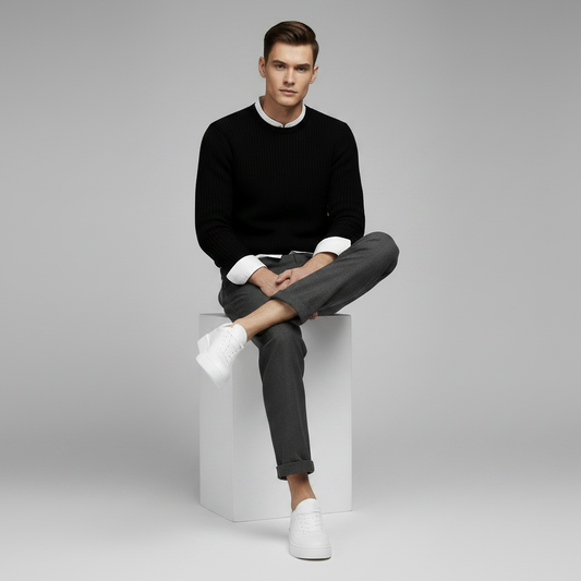 Men's White Platform Sneakers | Casual Footwear