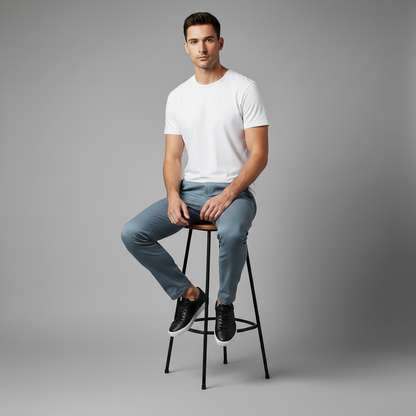 Saul | Men's Slim Fit Black Work Trousers