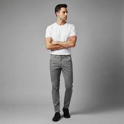 Saul | Men's Slim Fit Black Work Trousers