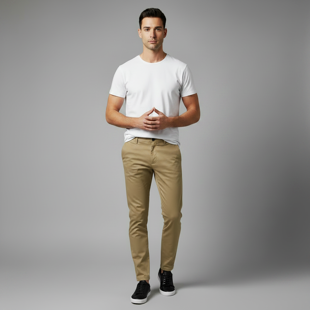 Saul | Men's Slim Fit Black Work Trousers