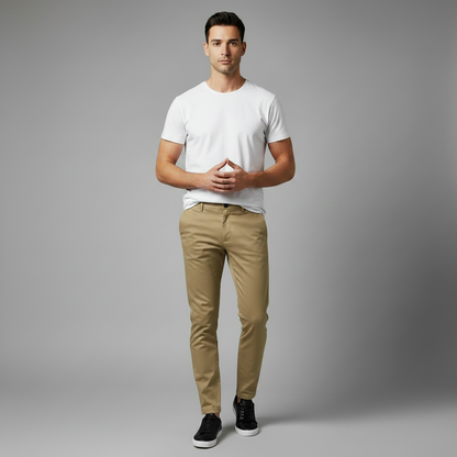 Saul | Men's Slim Fit Black Work Trousers